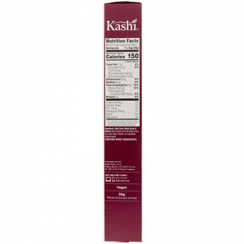 Kashi, Цельнозерновые воздушные подушечки из 7 злаков, 184 г (6,5 oz)