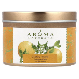 Aroma Naturals, Soy VegePure, свеча для поездок, апельсин и кедр, 2,8 унции (79,38 г)