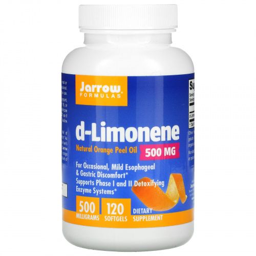 Jarrow Formulas, D-лимонен, 500 мг, 120 мягких желатиновых капсул