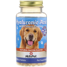 Actipet, Hyaluronic Acid for Dogs, Natural Cheddar Cheese Flavor, 60 Micro-Tablets