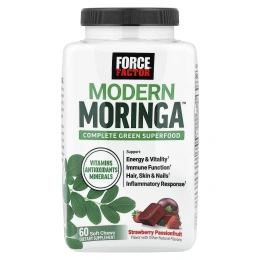 Force Factor, Modern Moringa™, клубника и маракуйя, 60 жевательных таблеток