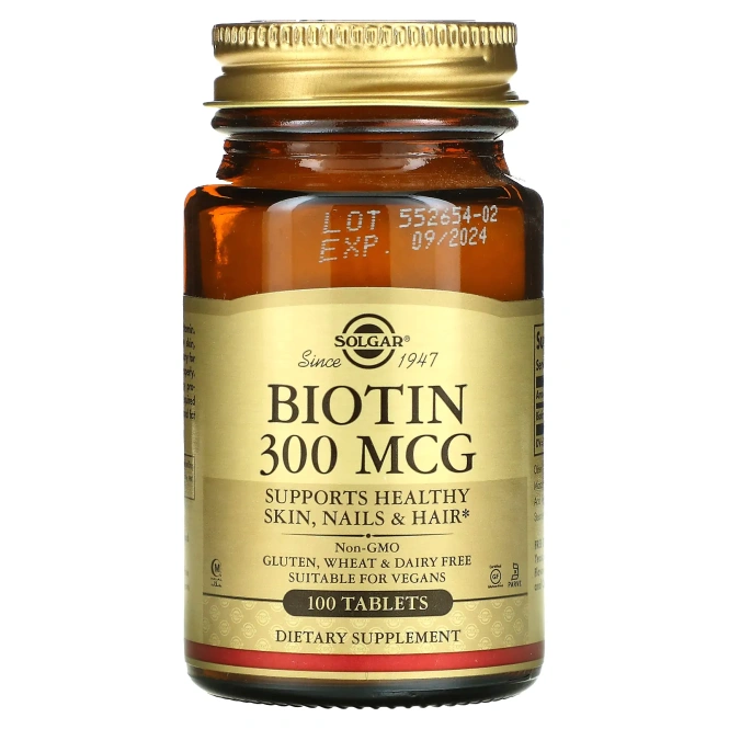 Solgar Biotin 5000 mcg Vegetable Capsules 100 капсул