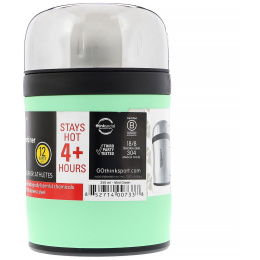 Think, Thinksport, GO4TH, изолированный контейнер для пищевых продуктов, мятно-зеленый, 12 унций (350 мл)