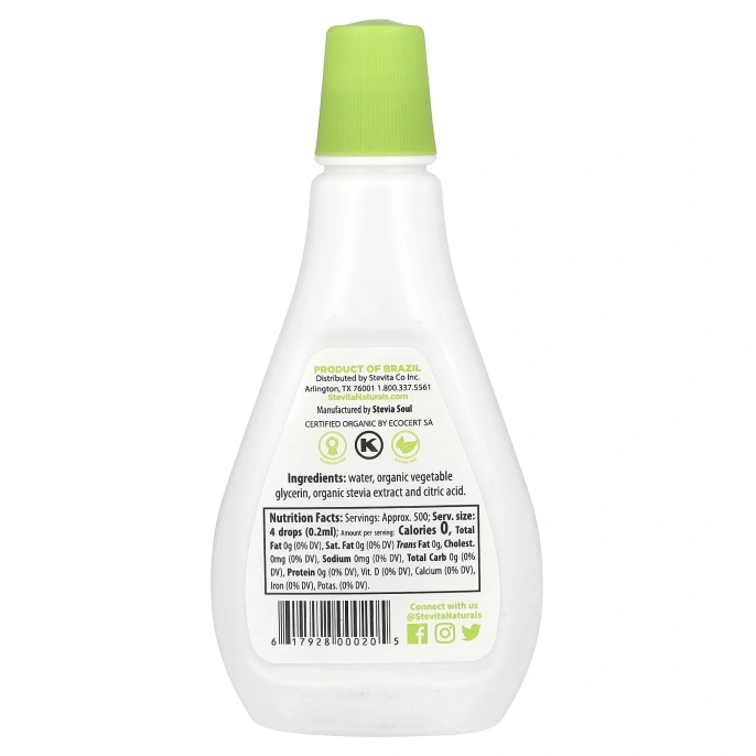 Stevita Naturals, органическая стевия, 100 мл (3,3 унции)