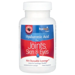 Hyalogic, Гиалуроновая кислота для суставов, кожи и глаз, ягодный вкус, 60 жевательных пастилок
