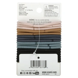 Scunci, No Damage, резинки для волос, комфорт в течение всего дня, средняя фиксация, нейтральный цвет, 18 шт.