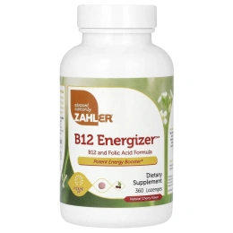 Zahler, B12 Energizer, улучшенная формула B12, натуральный вишневый вкус, 360 пастилок