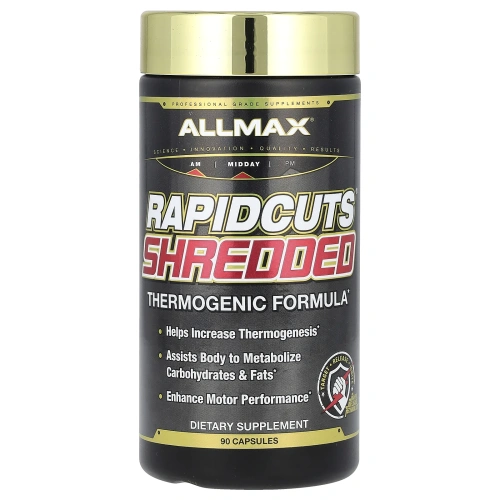 ALLMAX Nutrition, Rapidcuts Shredded, настоящий сжигатель жира все-в-одном, 90 капсул