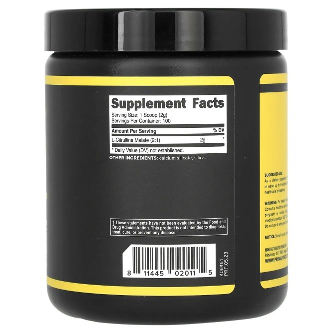 Primaforce, Цитруллина малат, без ароматизаторов, 200 г