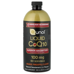 Qunol, жидкий коэнзим Q10, со вкусом апельсина и ананаса, 600 мл (20,3 жидк. унции)