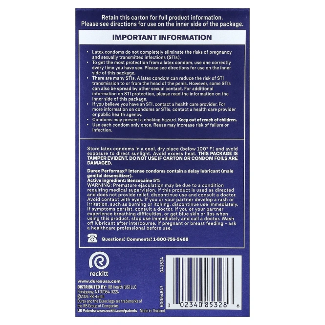 Durex, Performax Intense, Regular Fit, 12 шт.