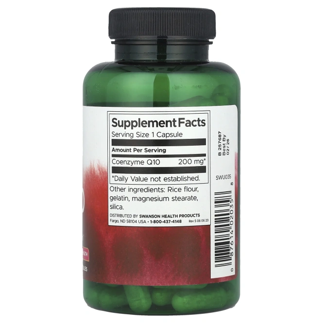 Swanson, коэнзим Q10, максимальная сила действия, 200 мг, 90 капсул
