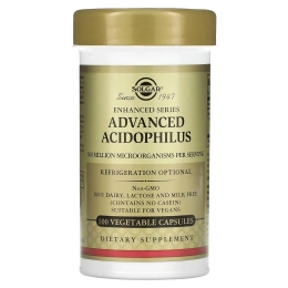 Solgar, Улучшенный Ацидофилин, 100 Капсул