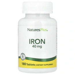 Nature's Plus, Железо, 40 мг, 180 таблеток