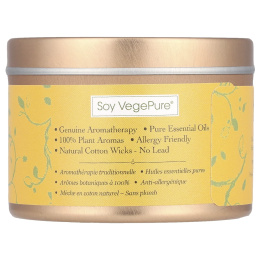 Aroma Naturals, Soy VegePure, Свеча с лавандой и мандарином, оказывающая расслабляющее действие, 2,8 унции (79,38 г)