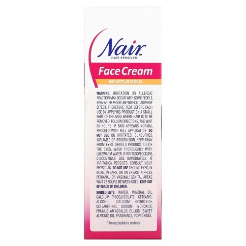 Nair , Hair Remover, Moisturizing Face Cream, 2 oz (57 g)