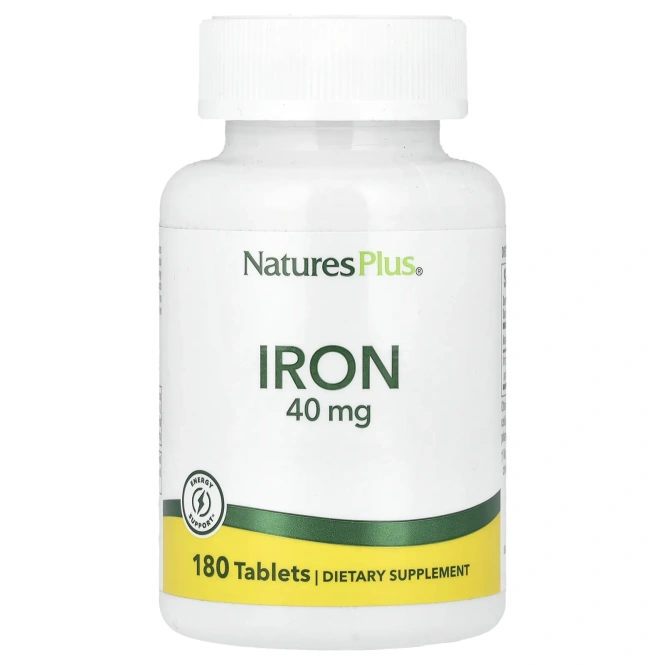 Nature's Plus, Железо, 40 мг, 180 таблеток