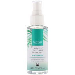 Nutiva, Органическое кокосовое масло для тела, Чистое, без отдушек, 3,4 ж. унц.(100 мл)