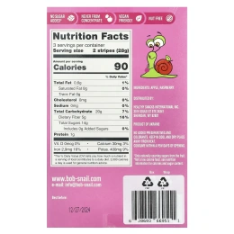 Bob Snail, Fruit Stripe, яблоко и малина, 6 шт., 14 г (0,49 унции)