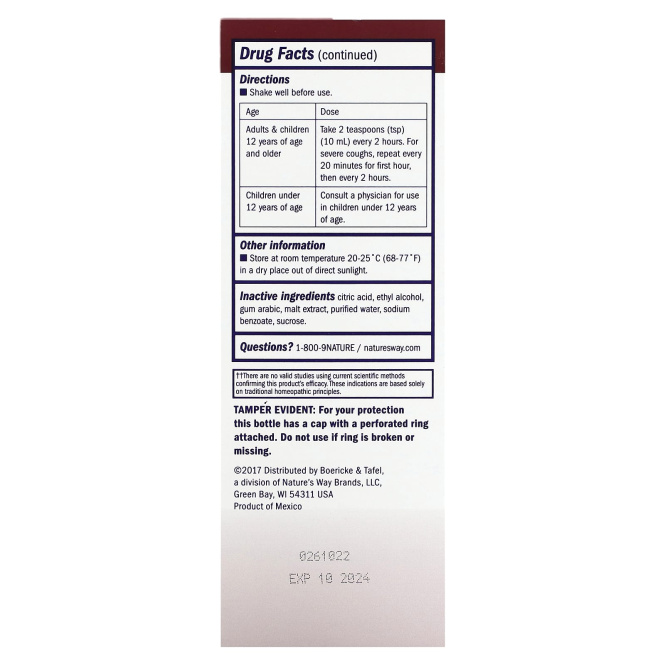 Boericke & Tafel, Дневной сироп от кашля, 8 ж. унц. (240 мл)