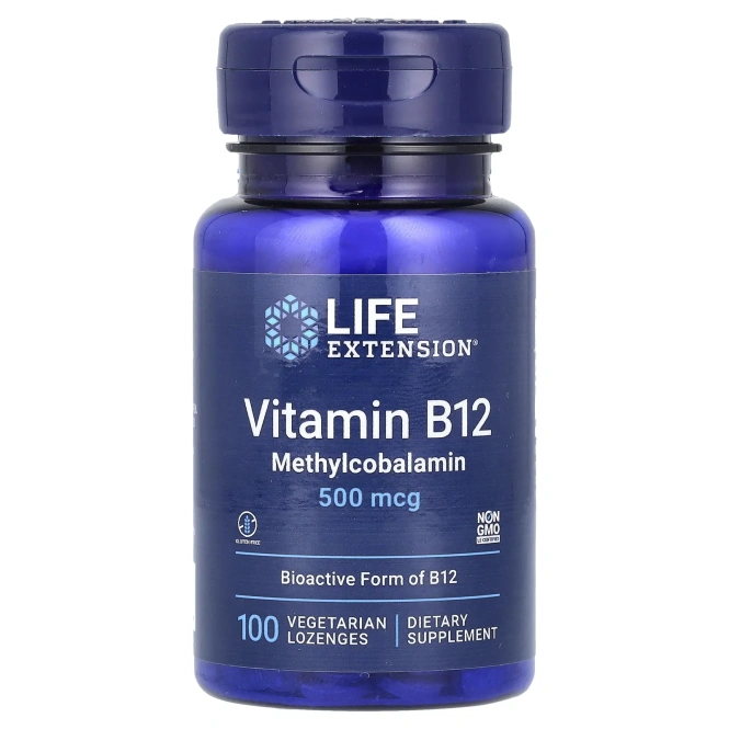 Life Extension, Витамин B-12, 500 мкг, 100 пастилок