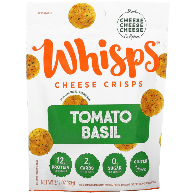Whisps, Tomato Basil Cheese Crisps, 2.12 oz ( 60 g)