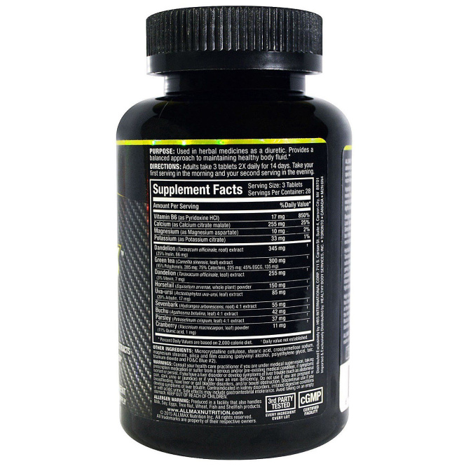 ALLMAX Nutrition, HydraDry, ультрамощное мочегонное + стабилизатор электролитов, 84 таблетки