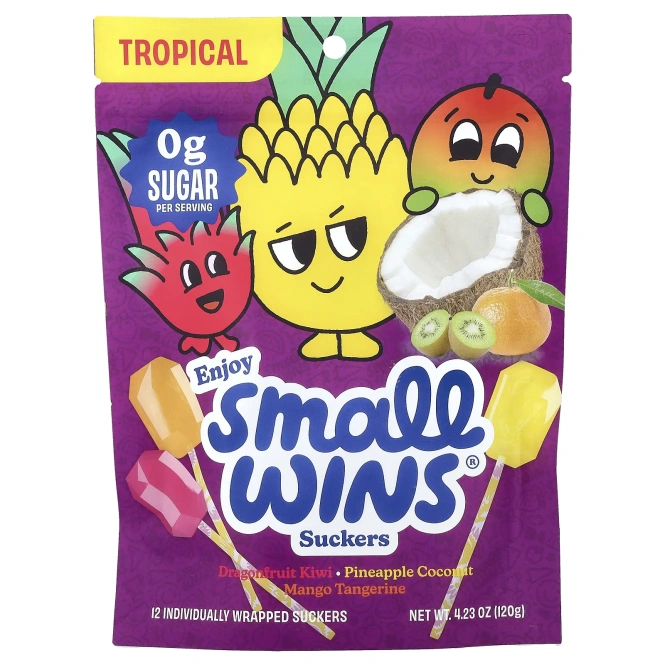 Enjoy Small Wins, Suckers, тропические фрукты, 12 шт., 120 г (4,23 унции)