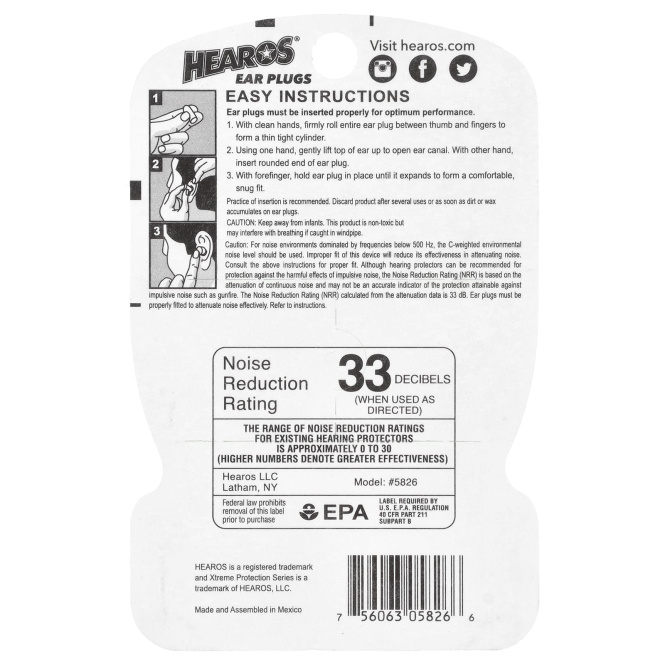 Hearos, Беруши Xtreme Protection ™, синие, NRR 33, 14 пар