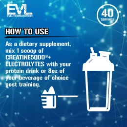 EVLution Nutrition, Creatine5000® с электролитами, без добавок, 250 г (8,82 унции)