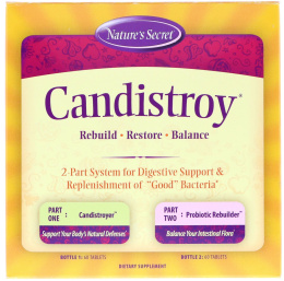 Nature's Secret, Candistroy, набор из 2 частей, 2 бутылочки по 60 таблеток