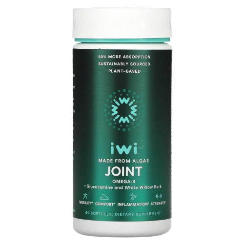 iWi, Joint, омега-3 + глюкозамин и кора белой ивы, 60 мягких таблеток