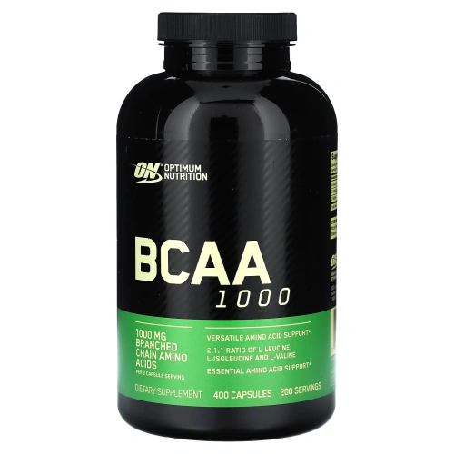 Optimum Nutrition, BCAA 1000 Caps, мега упаковка, 1 г, 400 капсул