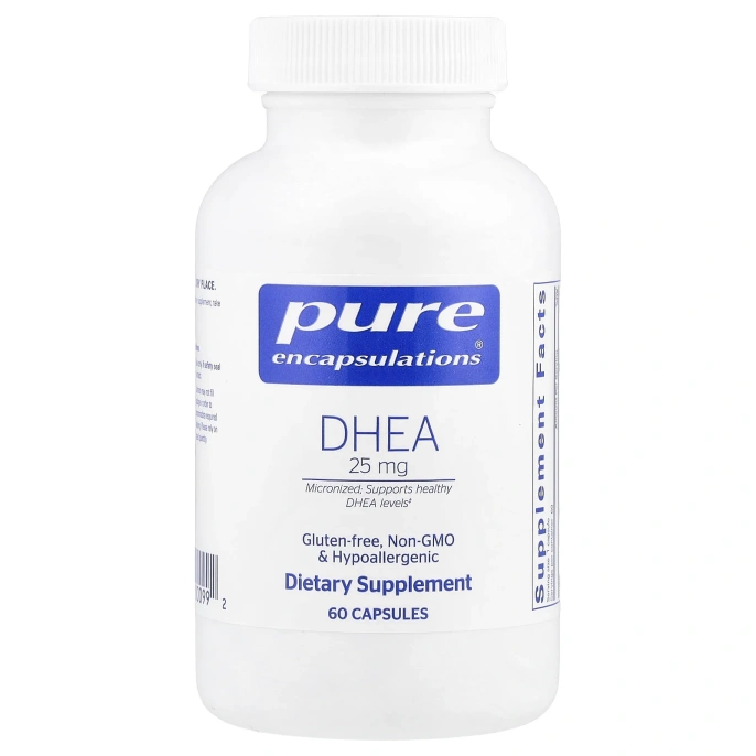 Pure Encapsulations, ДГЭА, 25 мг, 60 капсул