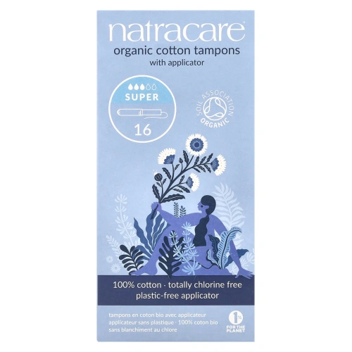Natracare, Тампоны из органического хлопка, супер, 16 тампонов