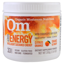 Organic Mushroom Nutrition, Энергия, грибной порошок, цитрус апельсин, 7.14 унций (200 г)