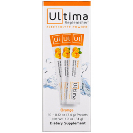 Ultima Replenisher, электролитный порошок, апельсин, 10 пакетов, 3,4 г (0,12 унции) каждый