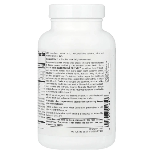Source Naturals, Грибная иммунная защита, комплекс из 16 грибов, 120 таблеток
