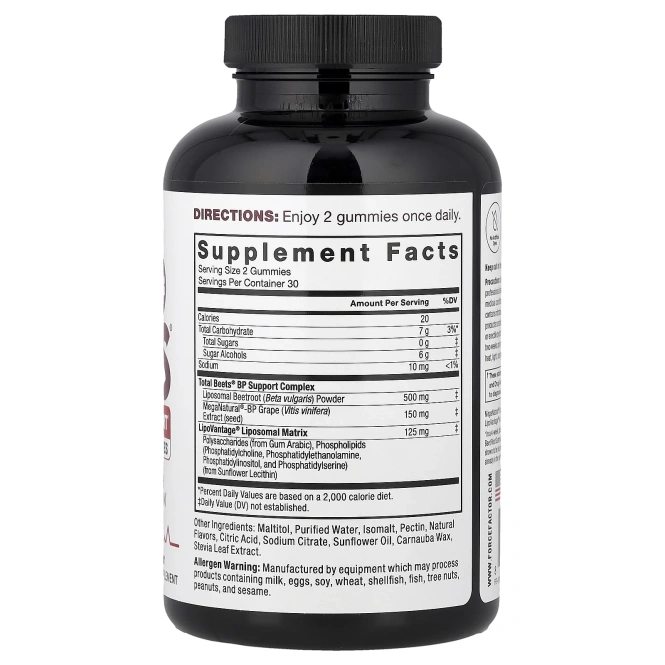 Force Factor, Total Beets®, жевательные таблетки для поддержки артериального давления, со вкусом ягод, 60 жевательных таблеток