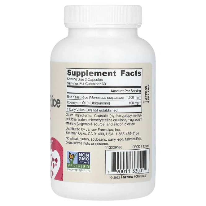 Jarrow Formulas, Красный дрожжевой рис + кофермент Q10, 120 капсул