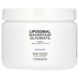 Codeage, липосомальный глицинат магния в порошке, без вкусовых добавок, 85,2 г (3 унции)