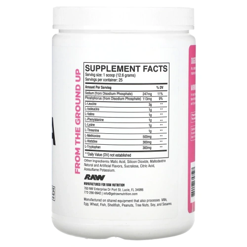 Raw Nutrition, EAA, арбуз, 315 г (11,11 унции)