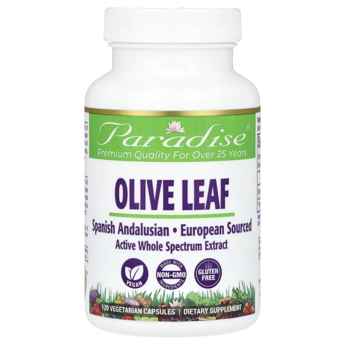 Paradise Herbs, Лист оливы, 120 вегетарианских капсул