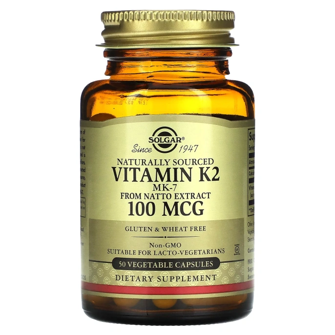 Solgar Витамин K2, 100 mcg, 50 растительных капсул