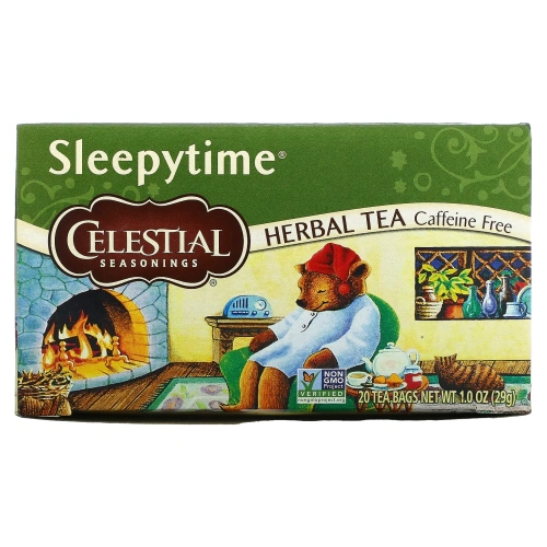 Celestial Seasonings, Травяной чай «Время для сна», Без кофеина, 20 чайных пакетиков