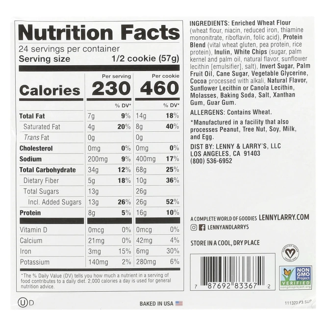 Lenny and Larry's, Печенье Choc-O-Mint 12 упаковок
