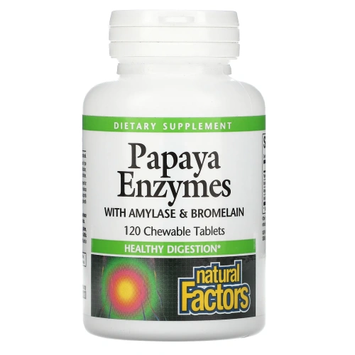 Natural Factors, Ферменты папайи, 120 жевательных таблеток