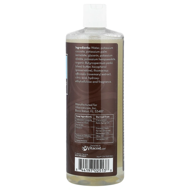 Vitacost, Liquid Castile Soap, Almond Scent, 32 fl oz (946 ml)
