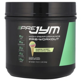 JYM Supplement Science, Pre JYM, высокоэффективный предтренировочный продукт, радужный щербет, 540 г (1,2 фунта)