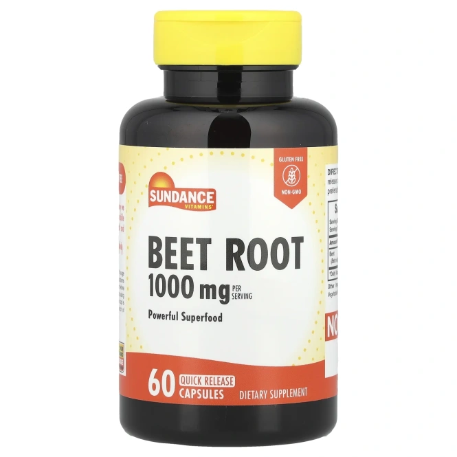 Sundance Vitamins, Свекла, 60 капсул с быстрым высвобождением (500 мг на капсулу)
